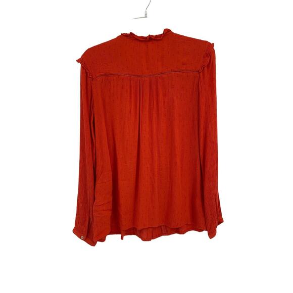 Fat Face Blouse Top Orange Boho Prairie Swiss Dot Size 6 - Picture 5 of 11